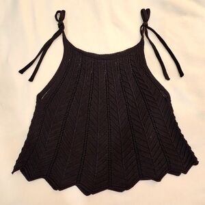 Knit Black Top with Adjustable Straps